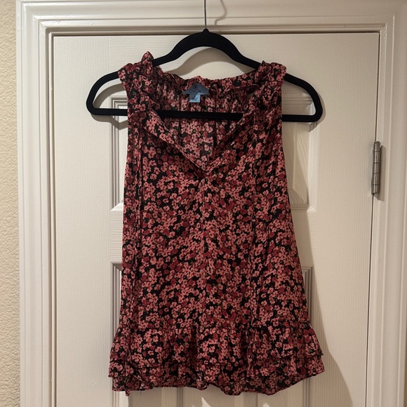 CeCe Tops - CECE Floral Ruffle Sleeveless Top